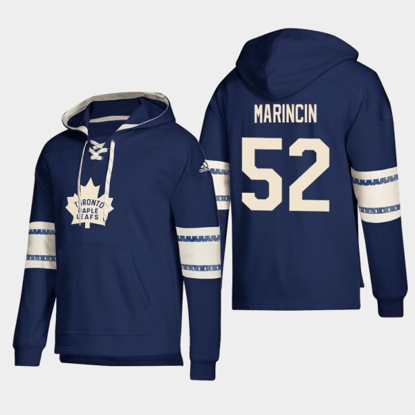 Stunning Toronto Maple Leafs #52 Martin Marincin Blue adidas Lace Up Pullover Hoodie for genuine hockey aficionados