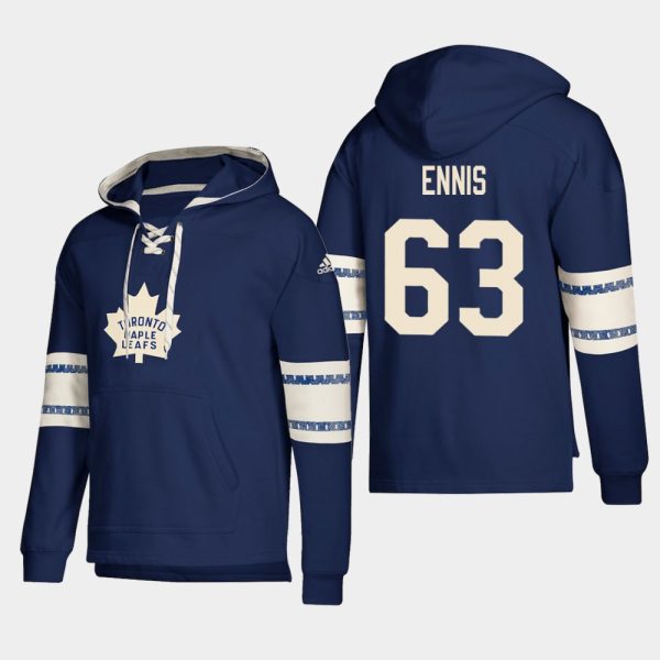 Elegant Toronto Maple Leafs #63 Tyler Ennis Blue adidas Lace Up Pullover Hoodie for a memorable match day