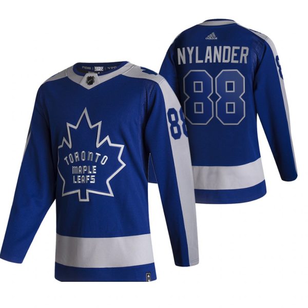 Deluxe Toronto Maple Leafs #88 William Nylander Blue Men's Adidas 2020 21 Reverse Retro Alternate NHL Jersey for dedicated Sabres supporters