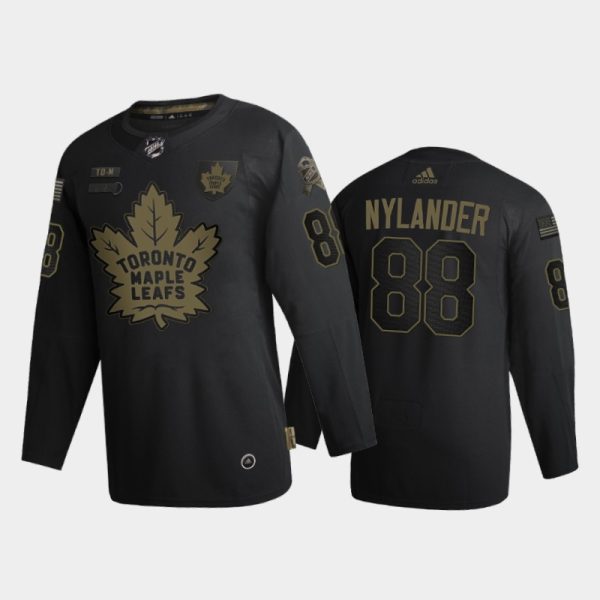 Charming Toronto Maple Leafs #88 William Nylander Men's Adidas 2020 Veterans Day Authentic NHL Jersey Black for a memorable match day