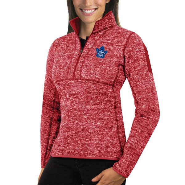 Superb Toronto Maple Leafs Antigua Women's Fortune 1/2 Zip Pullover Sweater Red as a prized hockey collectible