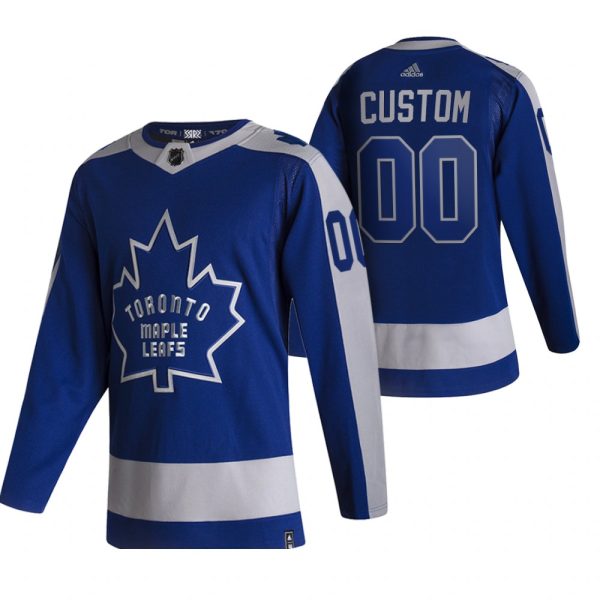 Elegant Toronto Maple Leafs Custom Blue Men's Adidas 2020 21 Reverse Retro Alternate NHL Jersey to shine at the arena