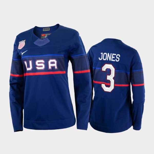 Captivating U.S. Men's Hockey #3 Seth Jones Nike Women's Beijing 2022 Winter Olympics Away Jersey Navy for dedicated Sabres supporters