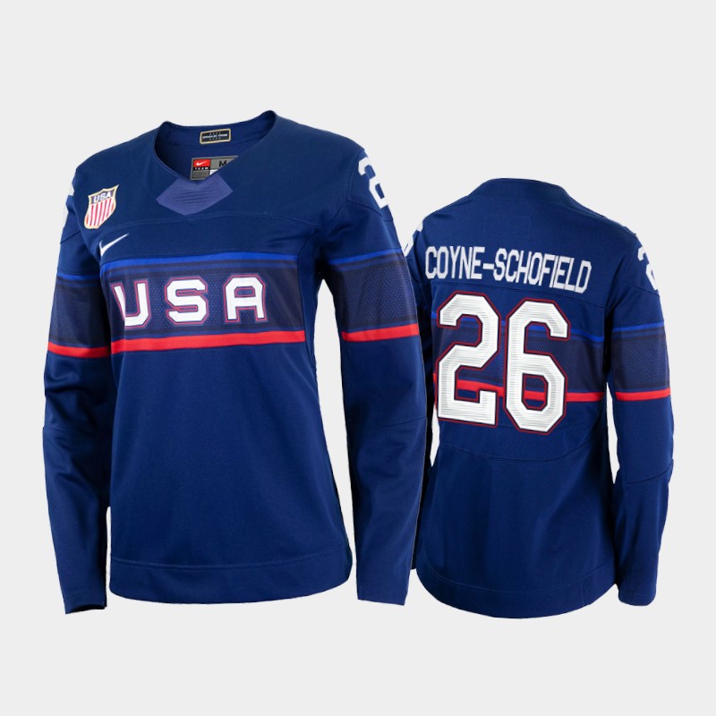 Exquisite U.S. Women's Hockey #26 Kendall Coyne Schofield Nike Women's Beijing 2022 Winter Olympics Away Jersey Navy for dedicated Sabres supporters