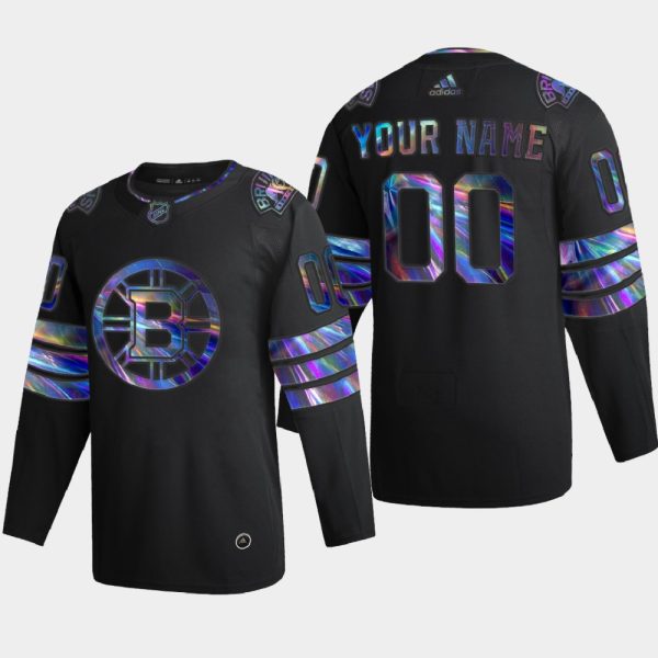 Alluring Washington Bruins Custom Men's Nike Iridescent Holographic Collection MLB Jersey Black for dedicated Sabres supporters